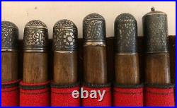 12 Assorted Ornamental Russian Imperial Cossack Gaziri Niello Silver Cartridges
