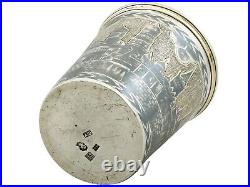 1827 Antique Russian Silver Gilt and Niello Enamel Beaker 62.7g Height 6.5cm