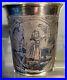 1844 Antique Russian Hand Chased Niello Gold Wash Silver Vodka Shot Cup Moscow
