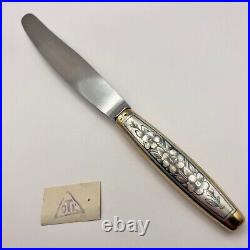 1967 Kubachi Vintage Gilt Silver 875 Table Knife USSR Russian North Niello Tag