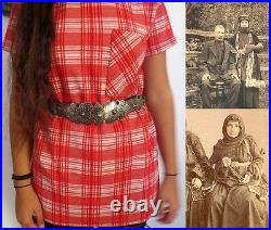 19th c ARMENIAN Antique Niello SILVER BELT Russian Caucasus Armenia Folk Costume