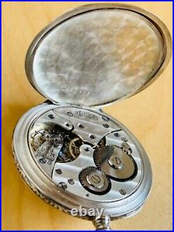 2P439 Antique Doxa silver pocket watch, embedded enamel(Niello inlay)