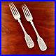 2 Assayer Avdeyev Moscow Russian 84 (875) Silver Dinner Forks Niello Fiddle 1857