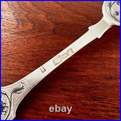 2 Assayer Avdeyev Moscow Russian 84 (875) Silver Dinner Forks Niello Fiddle 1857