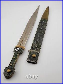 ANTIQUE ORIGINAL RUSSIAN CAUCASIAN KINJAL SILVER NIELLO. Kindjal dagger sword