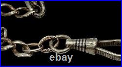 Antique 15 Niello & Rose Gold Filled Watch Fob Chain 12.6gw FREE SHIPPING
