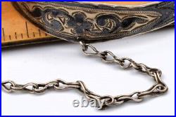 Antique 1950s! Vtg russian SILVER 875 Ring ethno costume bracelet pendant niello