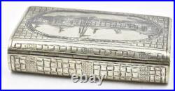 Antique 84 Silver Russia Niello 1883 Signed hallmarked book shape covered Box