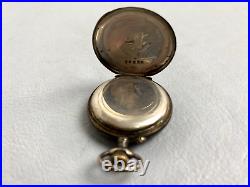 Antique Cylindre 10 Rubis Solid Silver 800 Niello Ladies Pocket Watch