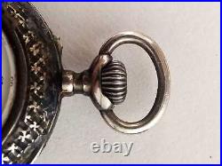 Antique German Silver Niello Ladies Pocket watch, Royal watchmaker
