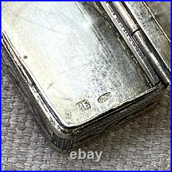 Antique Imperial Russian 84 Engraved Niello Silver Snuff Box 19th Century