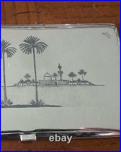 Antique Iraqi niello silver cigarettes case made by (?)