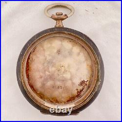 Antique Niel HF Pinstripe Niello Pocket Watch Case for 41.5mm Sterling Silver
