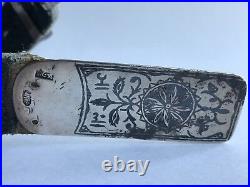 Antique Persian 1896 Imperial Russian 84 Silver Niello Enamel Belt, Buckle, Sign