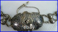 Antique Russian Handmade Niello on Silver 84 Belt Buckle and Belt