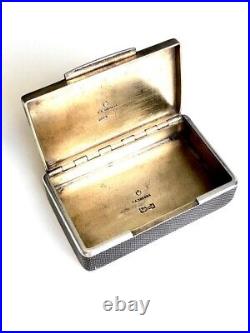 Antique Russian Imperial solid silver snuffbox Silver niello Hallmarks Sazikov