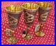 Antique Russian Kubachi Set of 3 Vintage Silver Cups Niello USSR Gold Gilt
