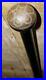 Antique Russian Niello Silver & Gold Inlay Pattern Rounded Top Walking Stick