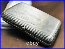 Antique Russian Silver Cigarette Case 84 Samples Niello Troika Weight 148g