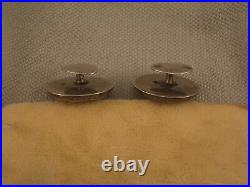 Antique Russian Silver Niello Cuff-links With Monograms