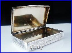 Antique Russian Silver Niello Snuff Box, Monument Peter the Great St Petersburg