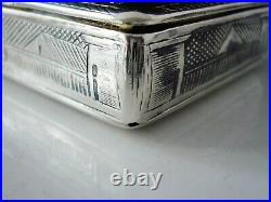 Antique Russian Silver Niello Snuff Box, Monument Peter the Great St Petersburg