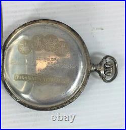 Antique Silver & Gold Niello Enamelled Tavannes Pocket Watch Fox Hunting