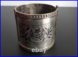 Antique Silver Niello Ottoman Tribal Cuff Bracelet handmade 100 G