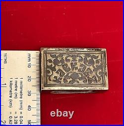 Antique Sterling Silver 84 Imperial Matchbox Caucasus Niello Russian Engraved