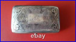 Antique Sterling Silver 84 Snuff Niello Case Cigarette Russian Box Rare Old 1895