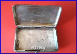 Antique Sterling Silver 84 Snuff Niello Case Cigarette Russian Box Rare Old 1895