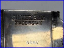 Antique Sterling Silver Niello 6 Panel Made in Siam Gods/Goddesses 6 Bracelet