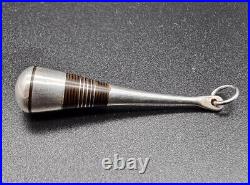 Antique Sterling Silver With Gilding Niello Fob/pendant Baseball Bat Uk/c1900