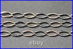 Antique Victorian 800 Silver Gilded Niello Pocket Watch Chain France/c1900