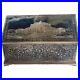 Antique silver niello box rare engraved Buddhist marble temple Siam Thailand