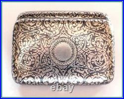 GUSTAV GUSTAVOVICH KLINGERT Russian Silver Niello Box Case 1878 Excellent Cond
