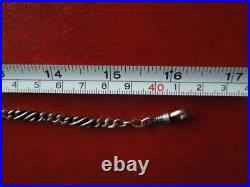 J4845 Antique German 800 Silver Niello/ Gold Filled Pocket Watch Chain See Des