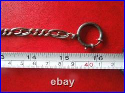 J5139 Antique German 800 Silver Niello Pocket Watch Chain/necklace 41cm See De