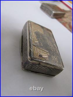 RUSSIAN ANTIQUE SILVER GILT NIELLO SNUFFBOX MOSCOW 1844 masterpiece