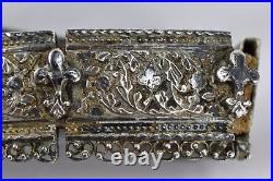 Rare Antique Turkmenistan Silver Niello Belt Gold Plated