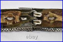 Rare Antique Turkmenistan Silver Niello Belt Gold Plated