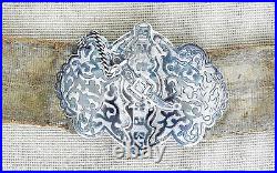 Russian Empire, Caucasus, antique niello silver 84 bridal belt, signed