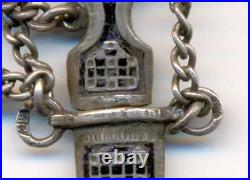 Russian Imp Silver 84 Nielloed Dagger Key Ring / Pocket Watch Caucasus 1899-1905