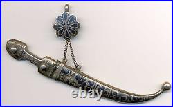Russian Imp Silver 84 Nielloed Dagger Pendant / Letter Opener Caucasus 1908-1917