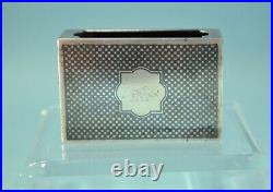 Russian Imperial Art Nouveau 875 Silver & Niello Match Holder/Box Circa 1900