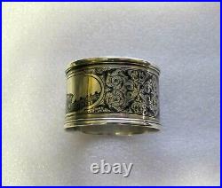 Russian Sterling Silver 84 & Niello Napkin Ring, 1872 Moscow