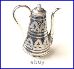 Russian silver niello teapot solid silver 875 USSR silver weight 306gr