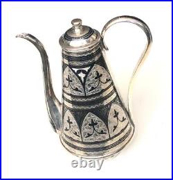 Russian silver niello teapot solid silver 875 USSR silver weight 306gr