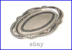 Russian silver niello tray solid silver 875 USSR total silver weight 234gr