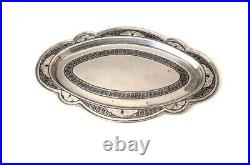 Russian silver niello tray solid silver 875 USSR total silver weight 234gr